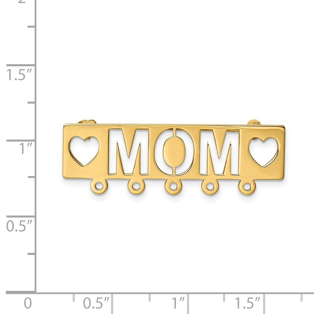 14K Yellow Gold Polished Mom Pin