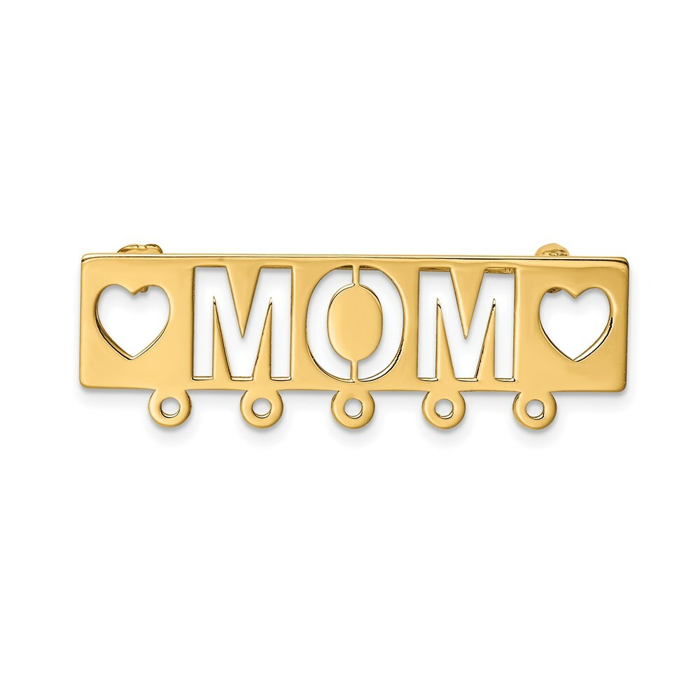 14K Yellow Gold Polished Mom Pin