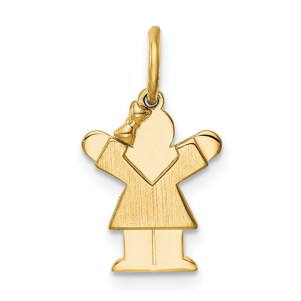 14K Yellow Gold Mini Girl Charm Pendant