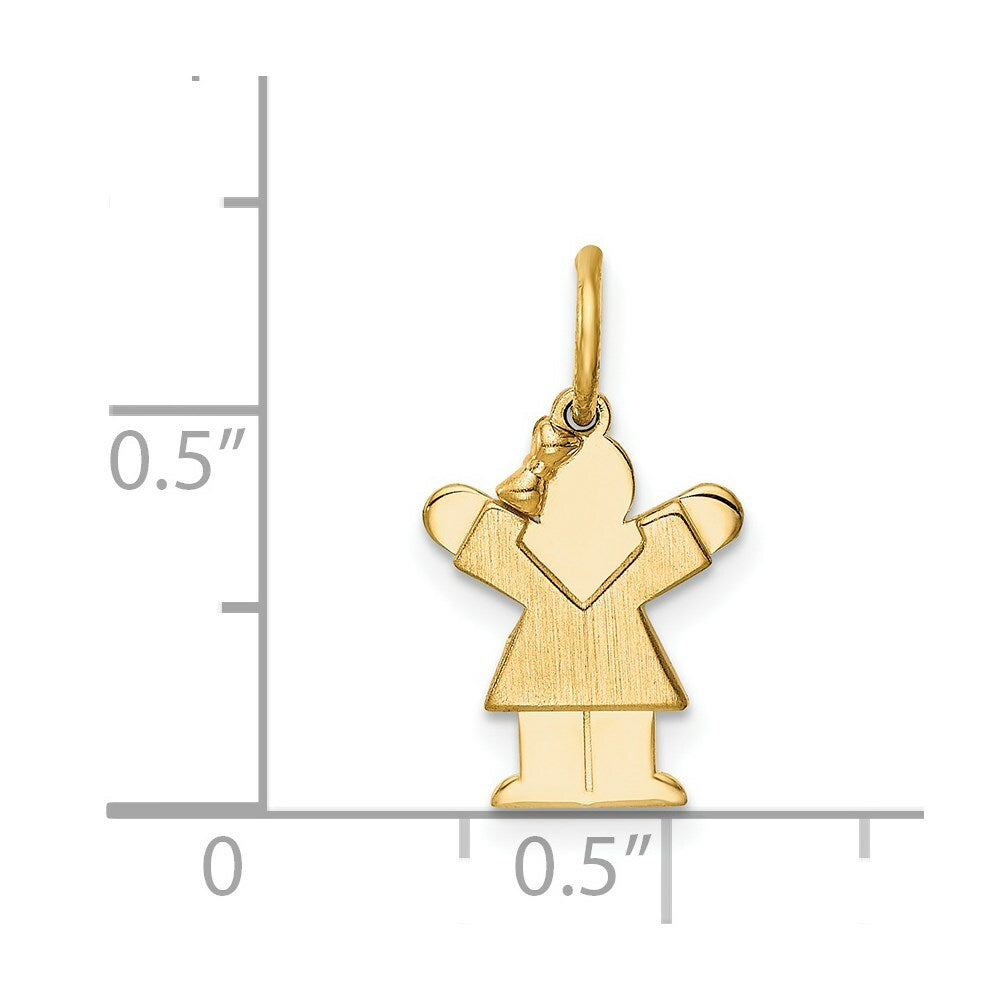 14K Yellow Gold Mini Girl Charm Pendant