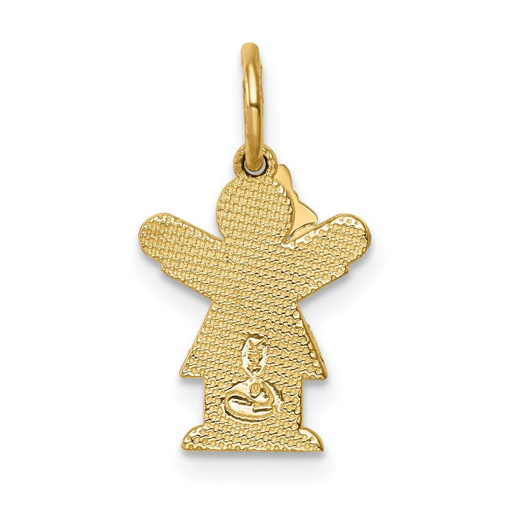 14K Yellow Gold Mini Girl Charm Pendant