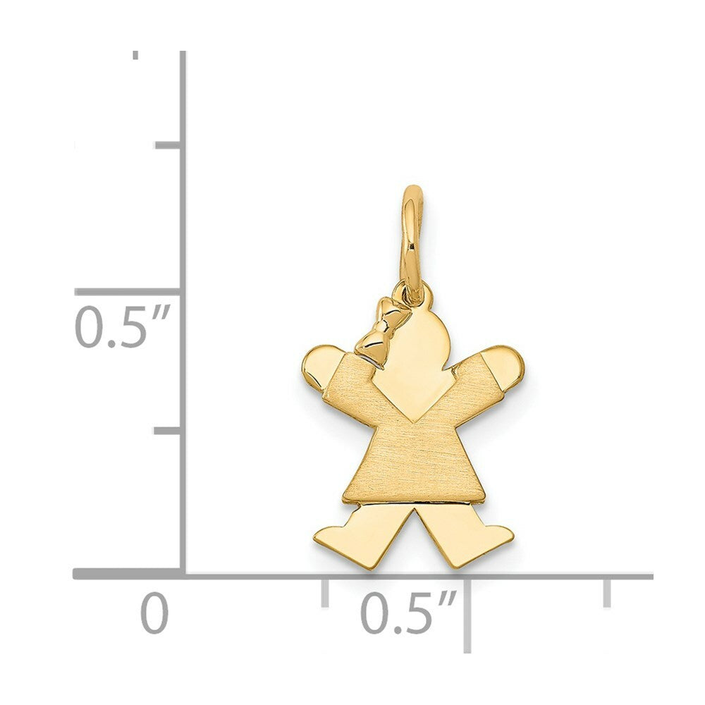 14K Yellow Gold Mini Girl Charm Pendant