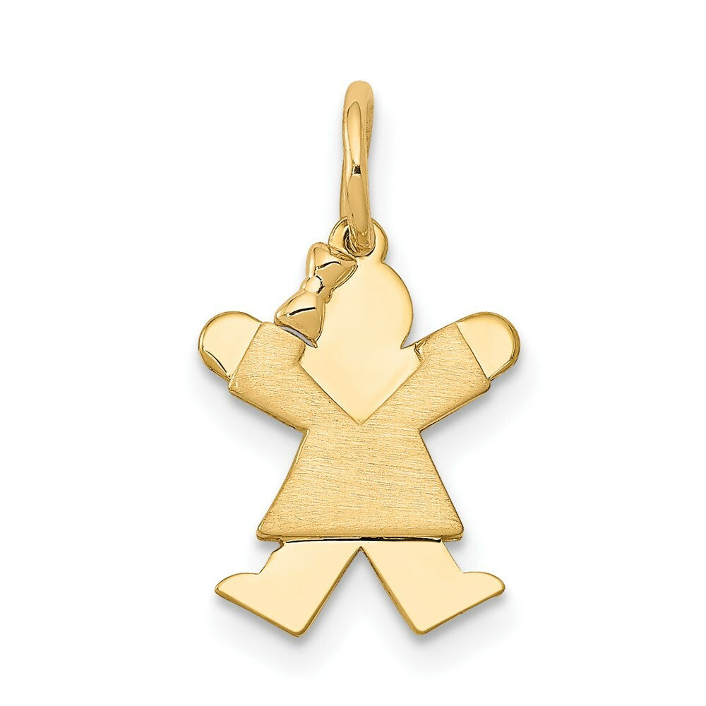 14K Yellow Gold Mini Girl Charm Pendant