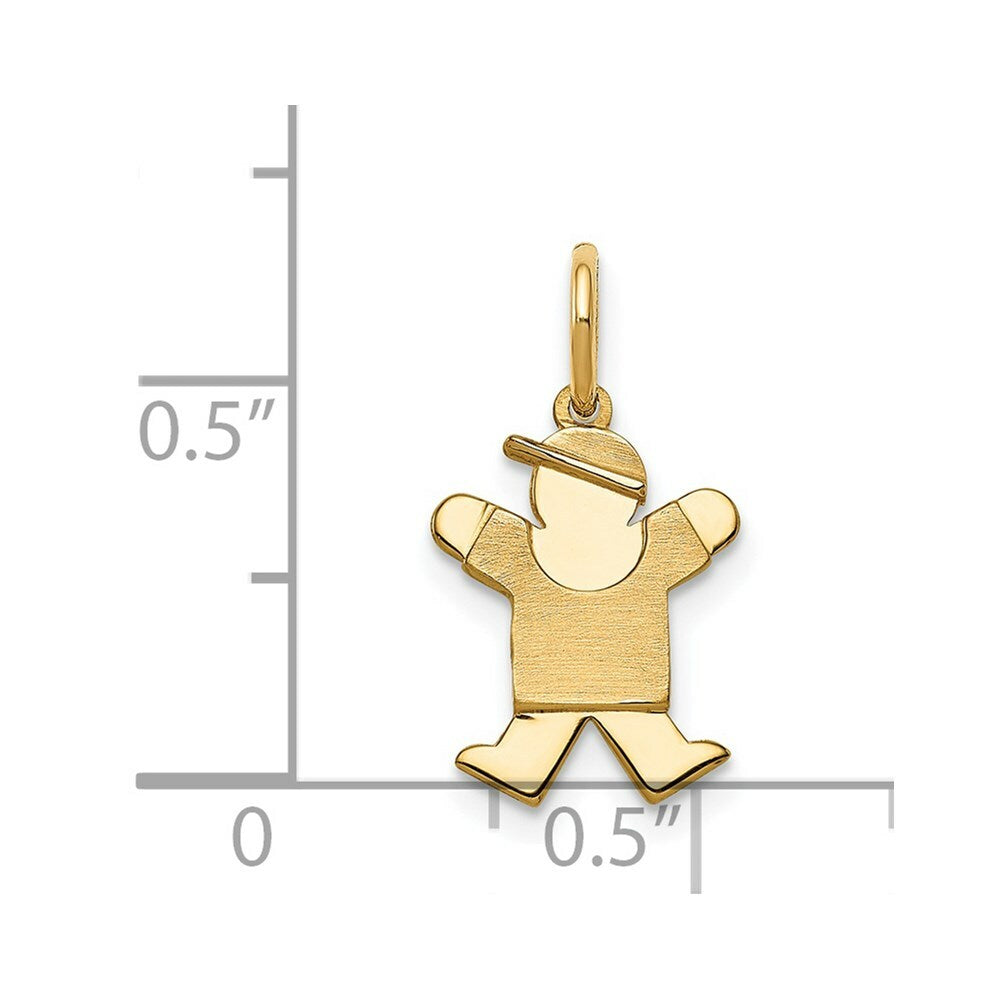 14K Yellow Gold Mini Boy Charm Pendant