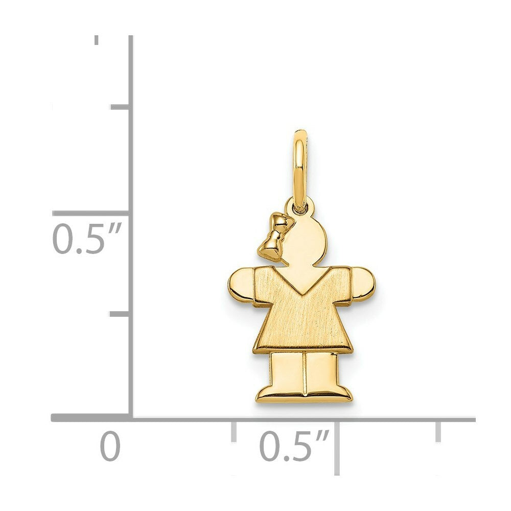 14K Yellow Gold Mini Girl Charm Pendant