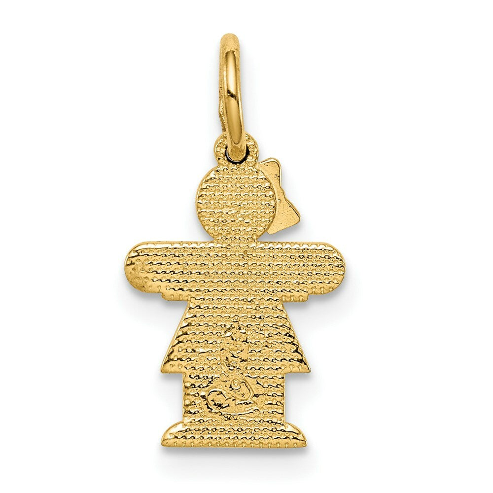 14K Yellow Gold Mini Girl Charm Pendant