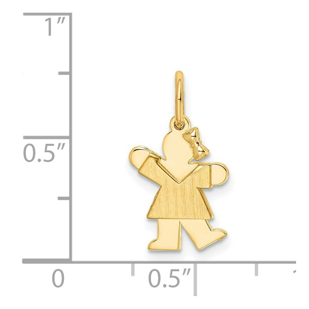 14K Yellow Gold Mini Girl Charm Pendant