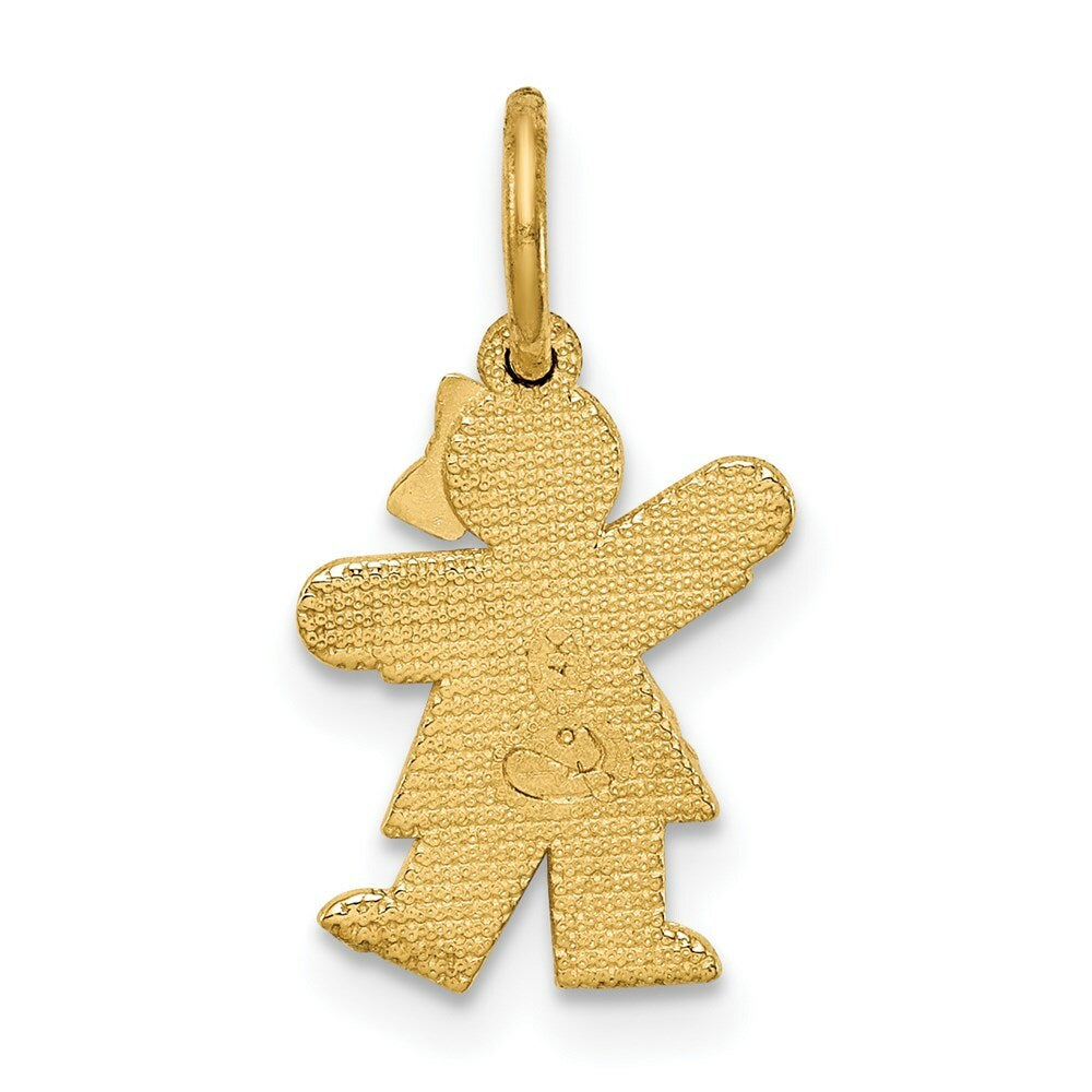 14K Yellow Gold Mini Girl Charm Pendant