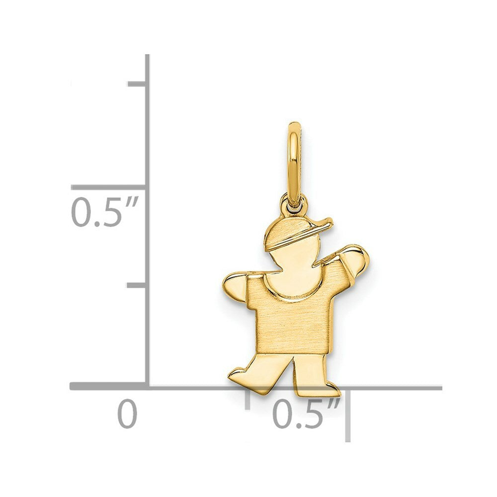 14K Yellow Gold Mini Boy Charm Pendant