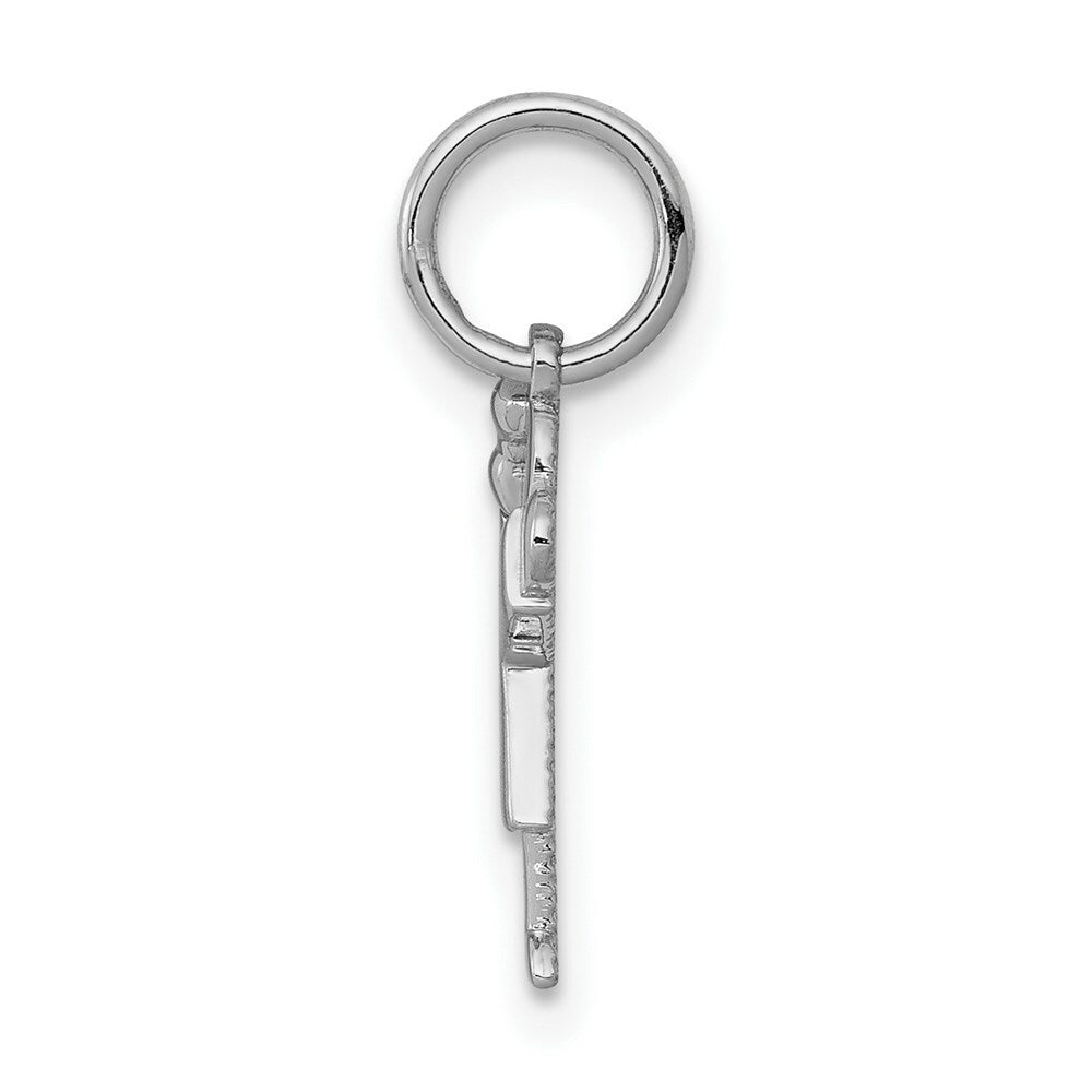 14K White Gold Mini Girl Charm Pendant