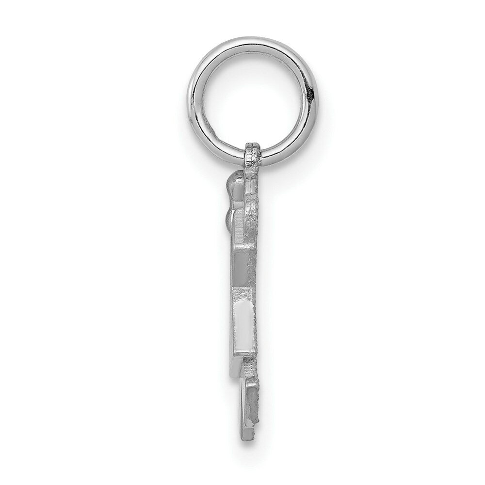 14K White Gold Mini Girl Charm Pendant