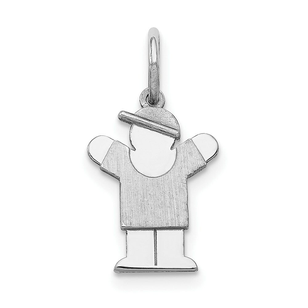 14K White Gold Mini Boy Charm Pendant