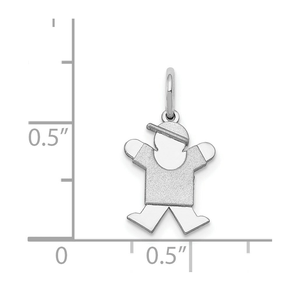 14K White Gold Mini Boy Charm Pendant