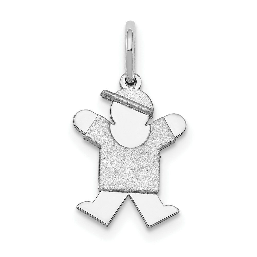 14K White Gold Mini Boy Charm Pendant