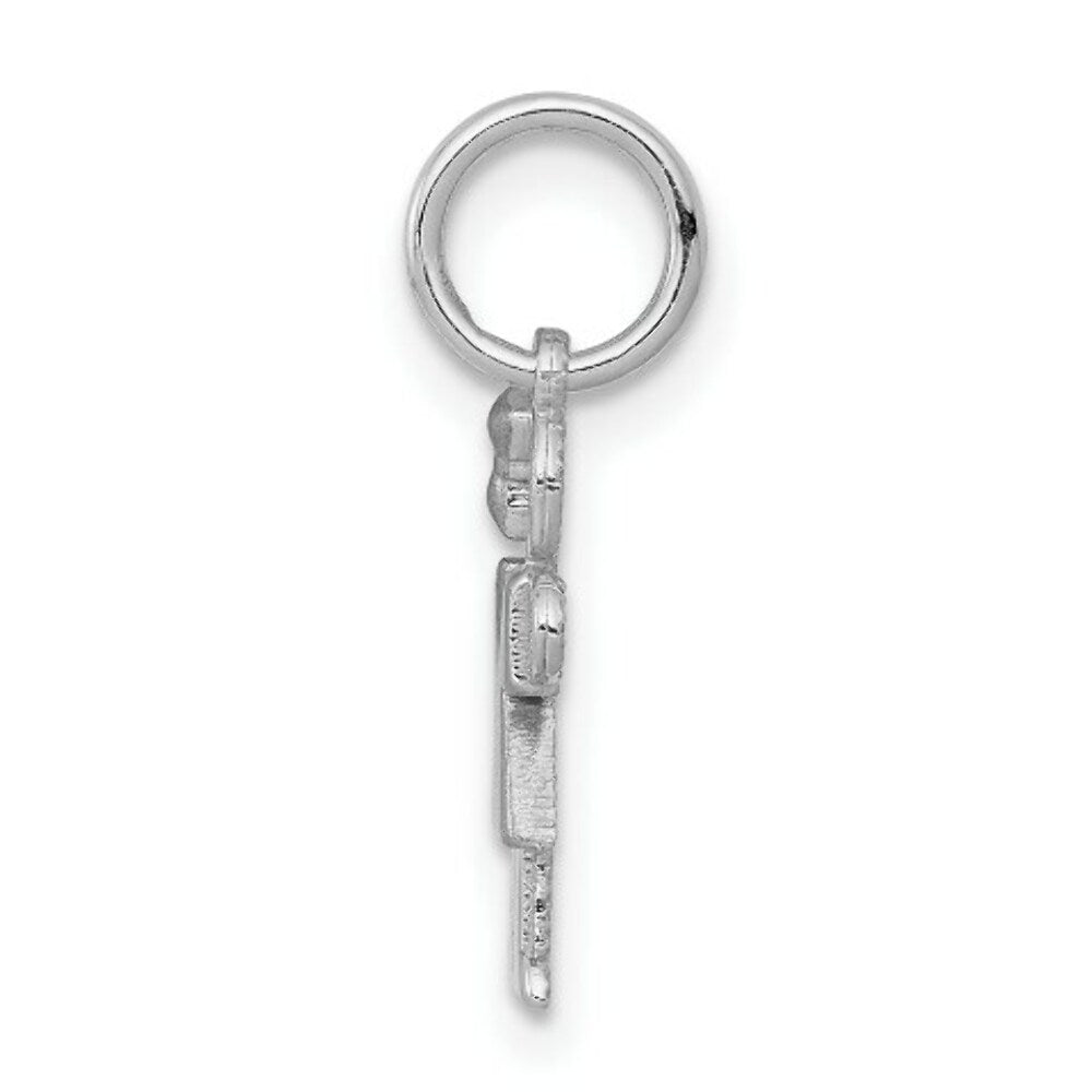 14K White Gold Mini Girl Charm Pendant