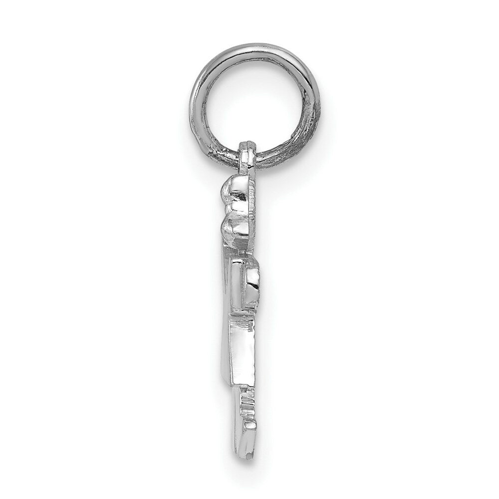 14K White Gold Mini Girl Charm Pendant
