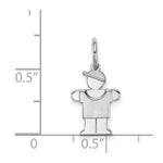 Load image into Gallery viewer, 14K White Gold Mini Boy Charm Pendant
