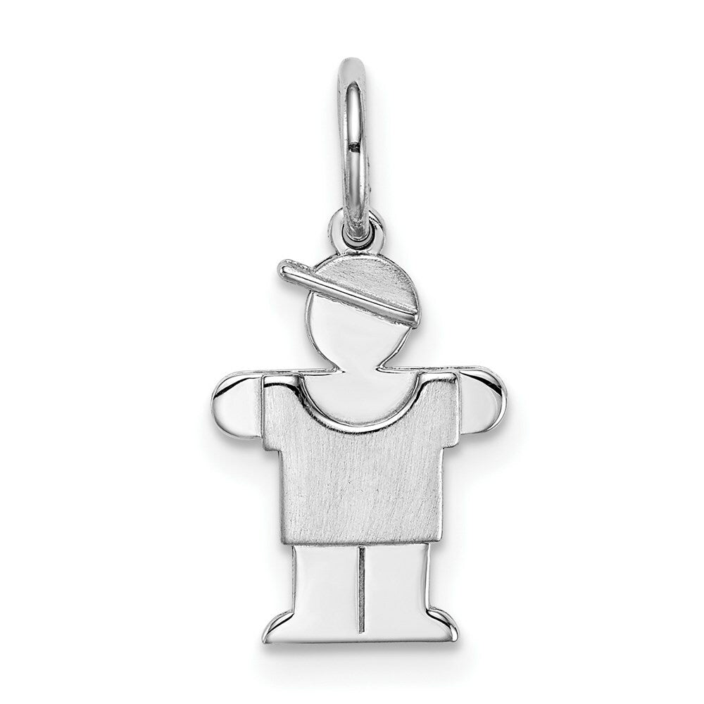 14K White Gold Mini Boy Charm Pendant