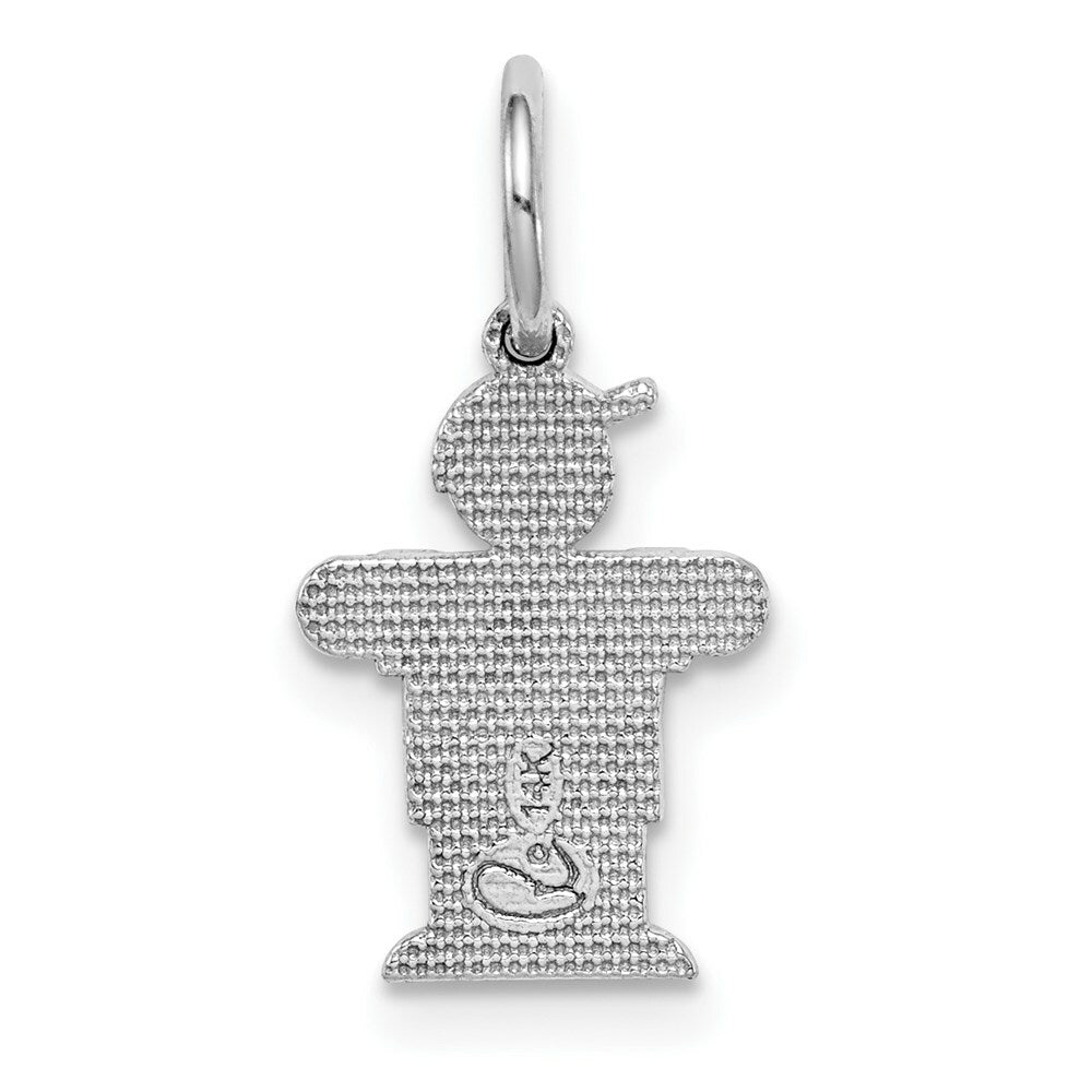 14K White Gold Mini Boy Charm Pendant