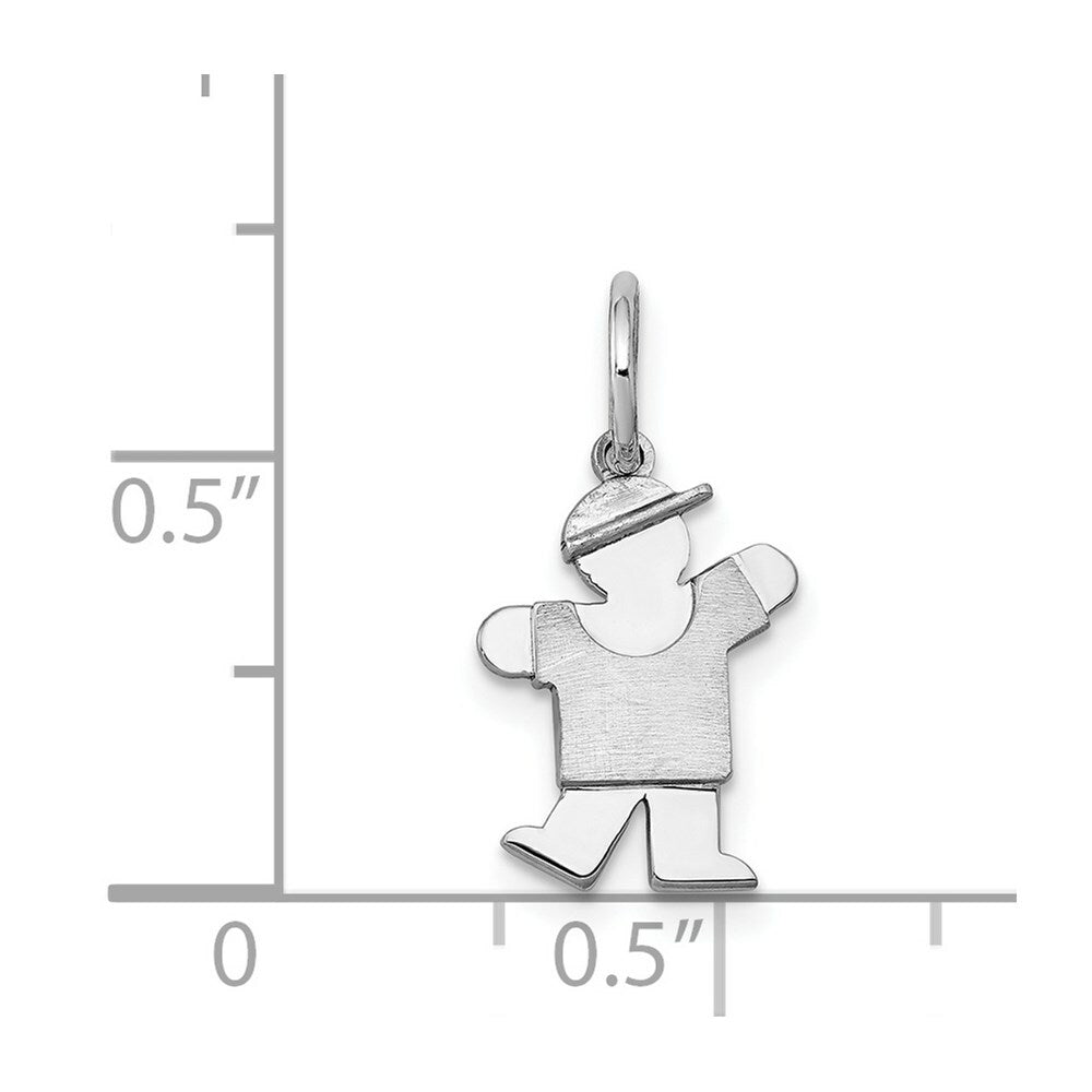14K White Gold Mini Boy Charm Pendant