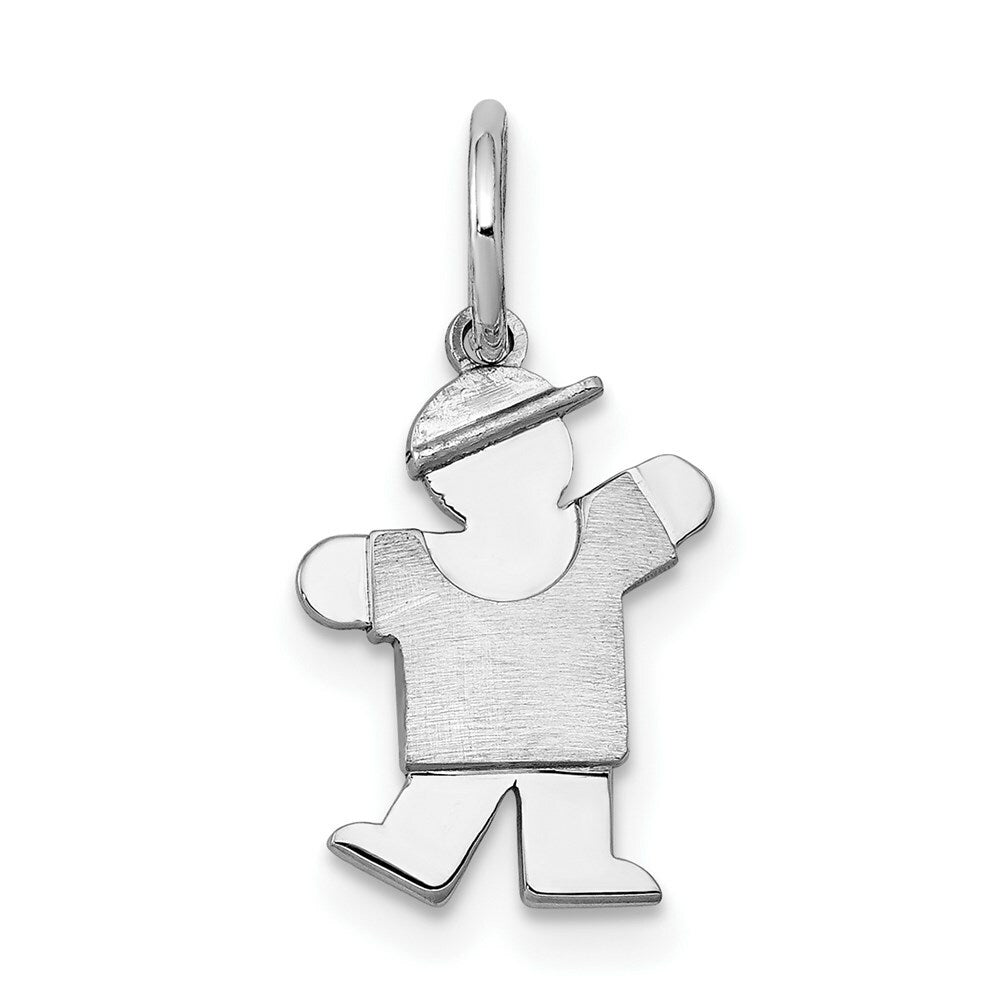14K White Gold Mini Boy Charm Pendant