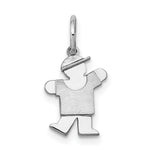 Load image into Gallery viewer, 14K White Gold Mini Boy Charm Pendant

