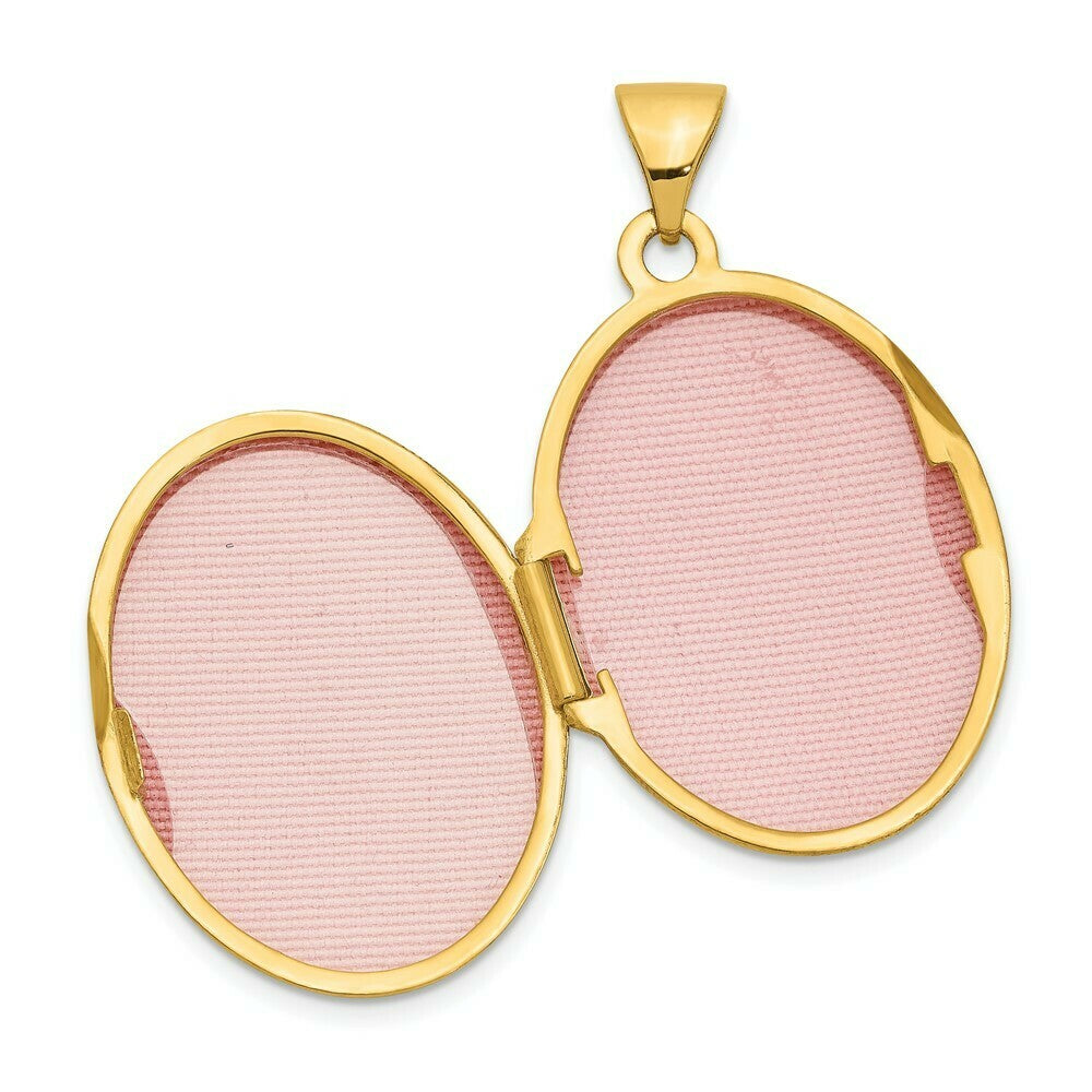 14K Yellow Gold Love you always Reversible Locket 28x21mm