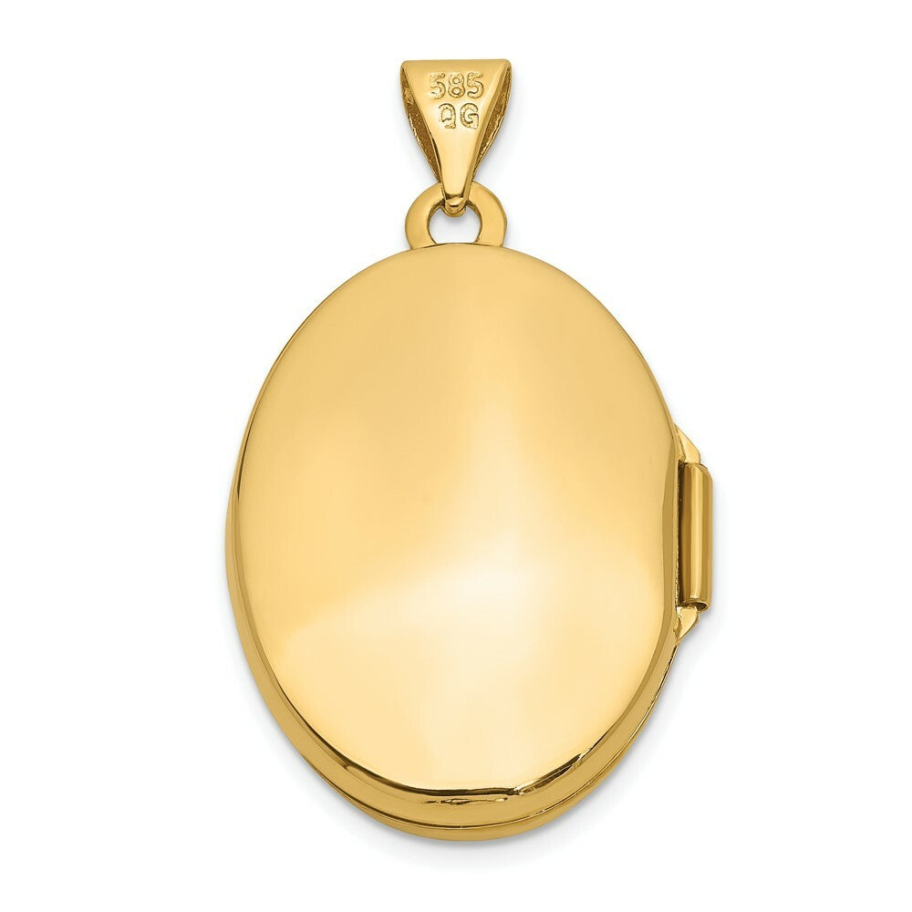 14K Yellow Gold Hand Engraved Locket 30x21mm