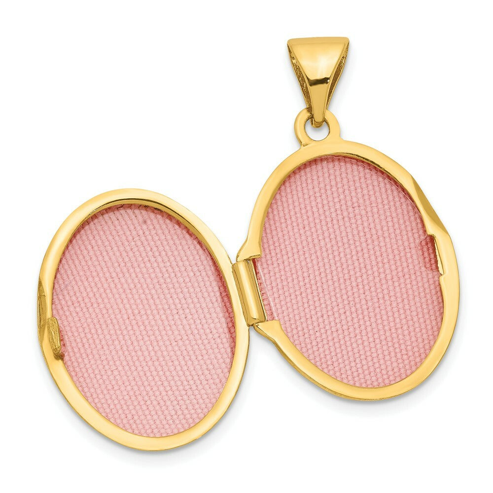 14K Yellow Gold Floral Locket 24x17mm