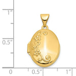 Load image into Gallery viewer, 14K Yellow Gold Floral Locket 24x17mm
