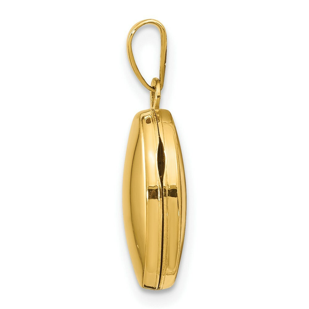 14K Yellow Gold Plain Polished Oval Locket 20x13mm