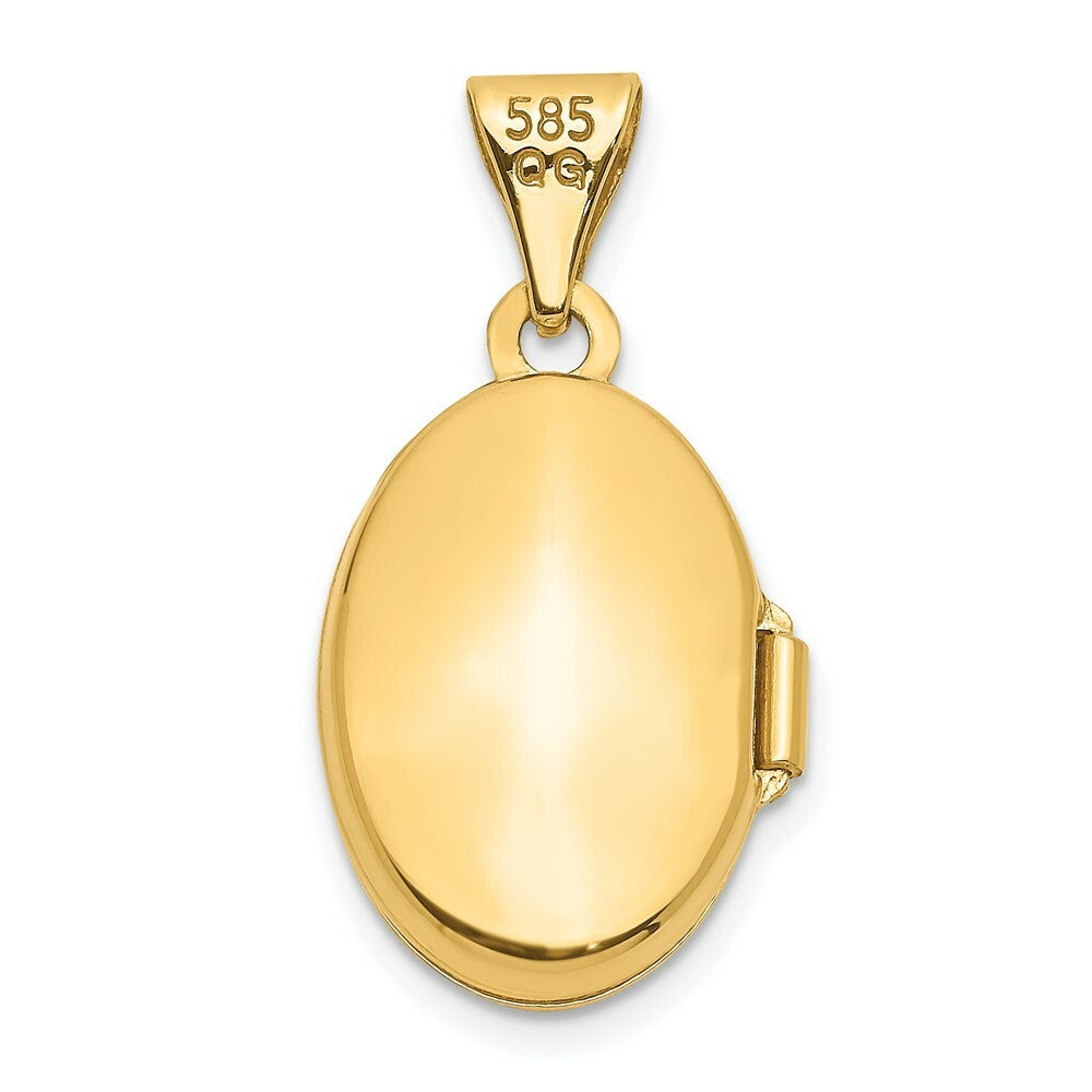 14K Yellow Gold Plain Polished Oval Locket 20x13mm