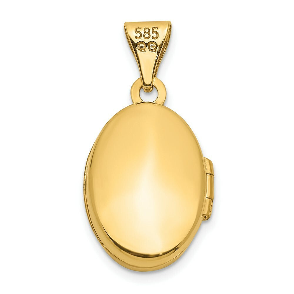 14K Yellow Gold Oval Locket 20x13mm