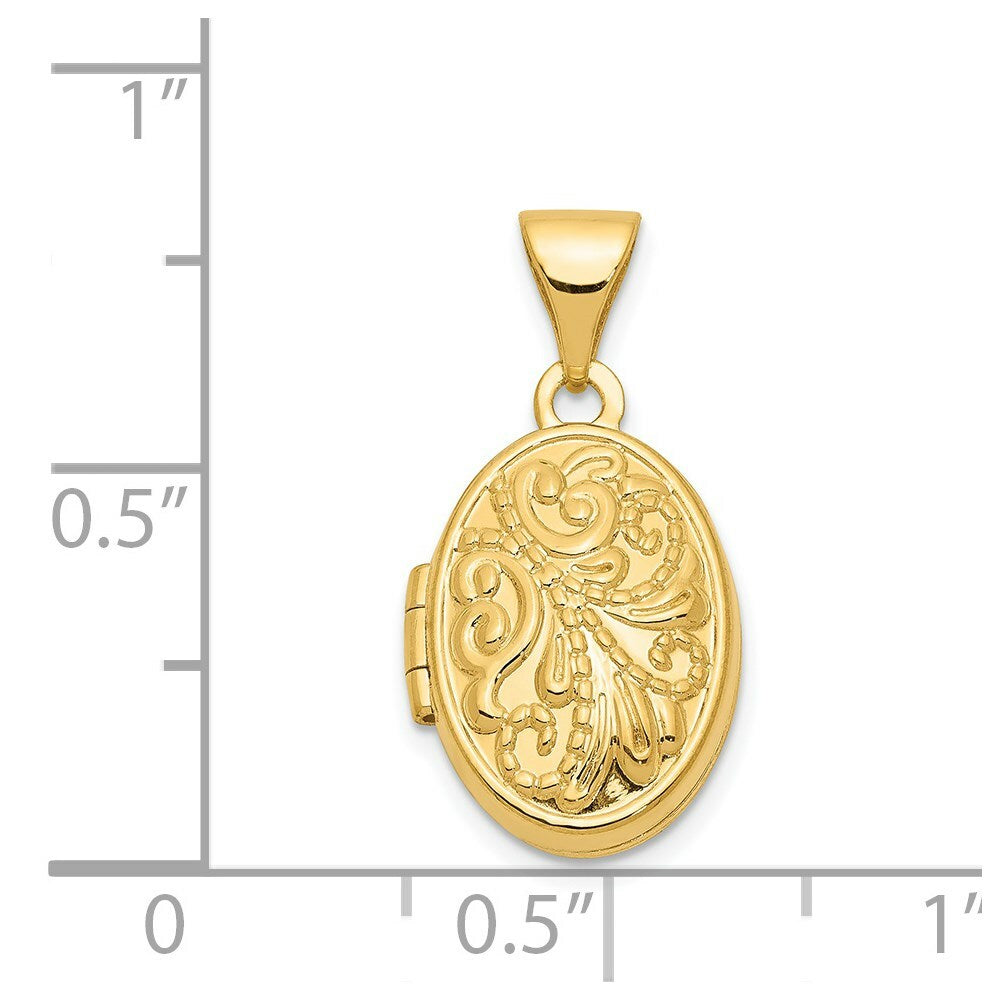 14K Yellow Gold Oval Locket 20x13mm
