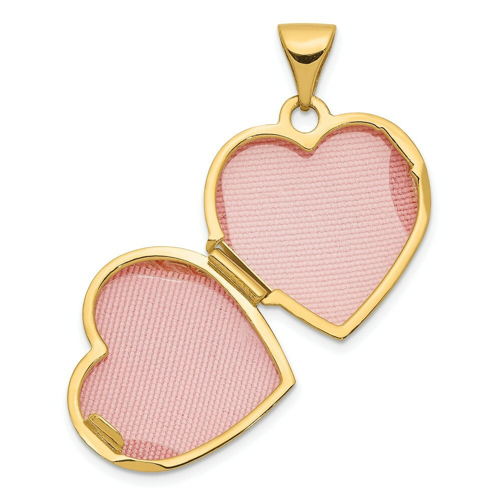 14K Yellow Gold Domed Heart Locket 21x16mm