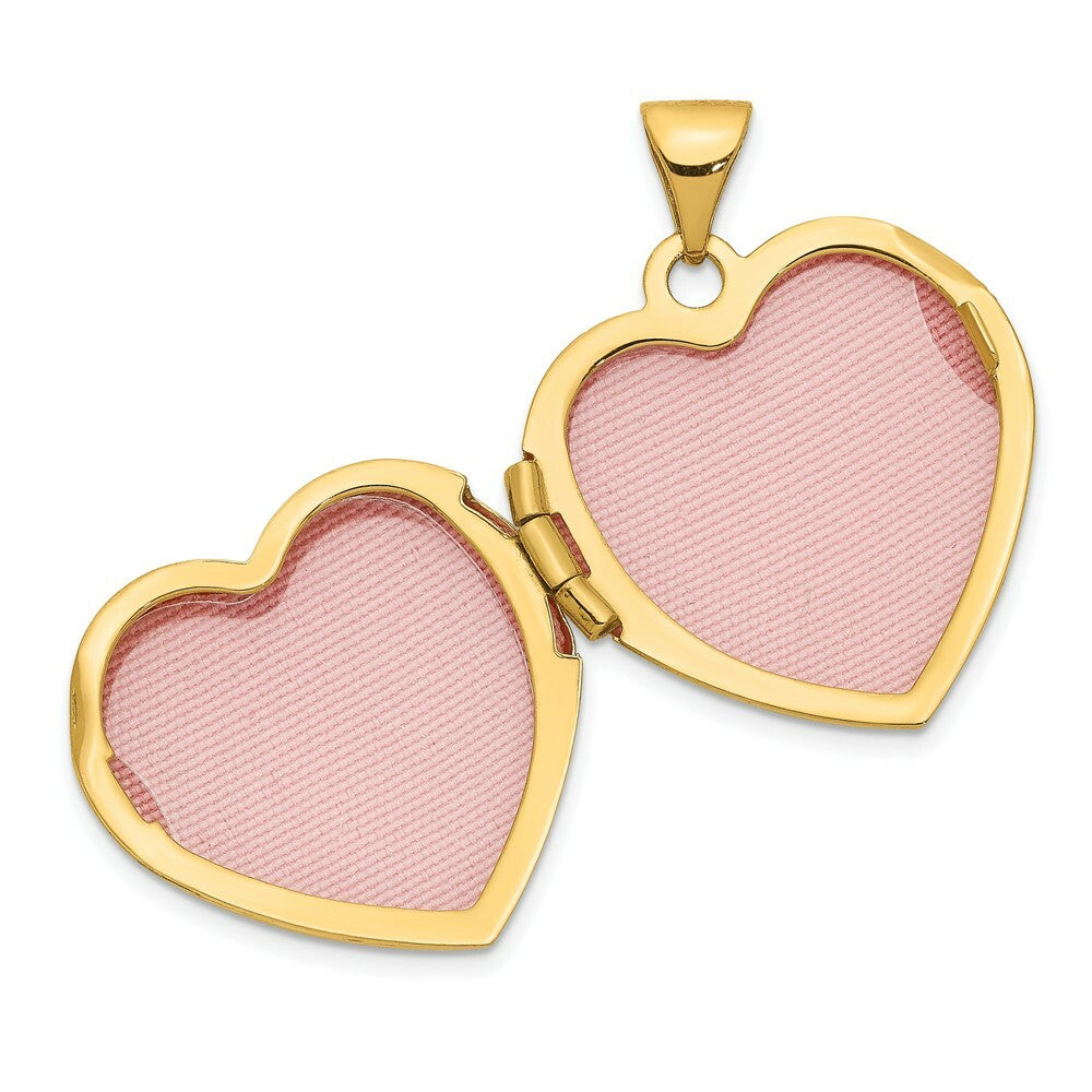 14K Yellow Gold Domed Heart Locket 23x18mm