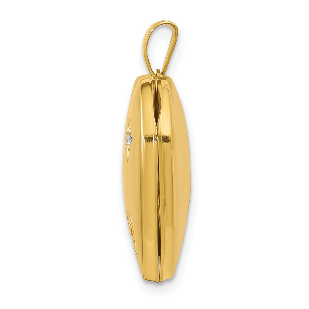 14K Yellow Gold Diamond Family Heart Locket 28x22mm