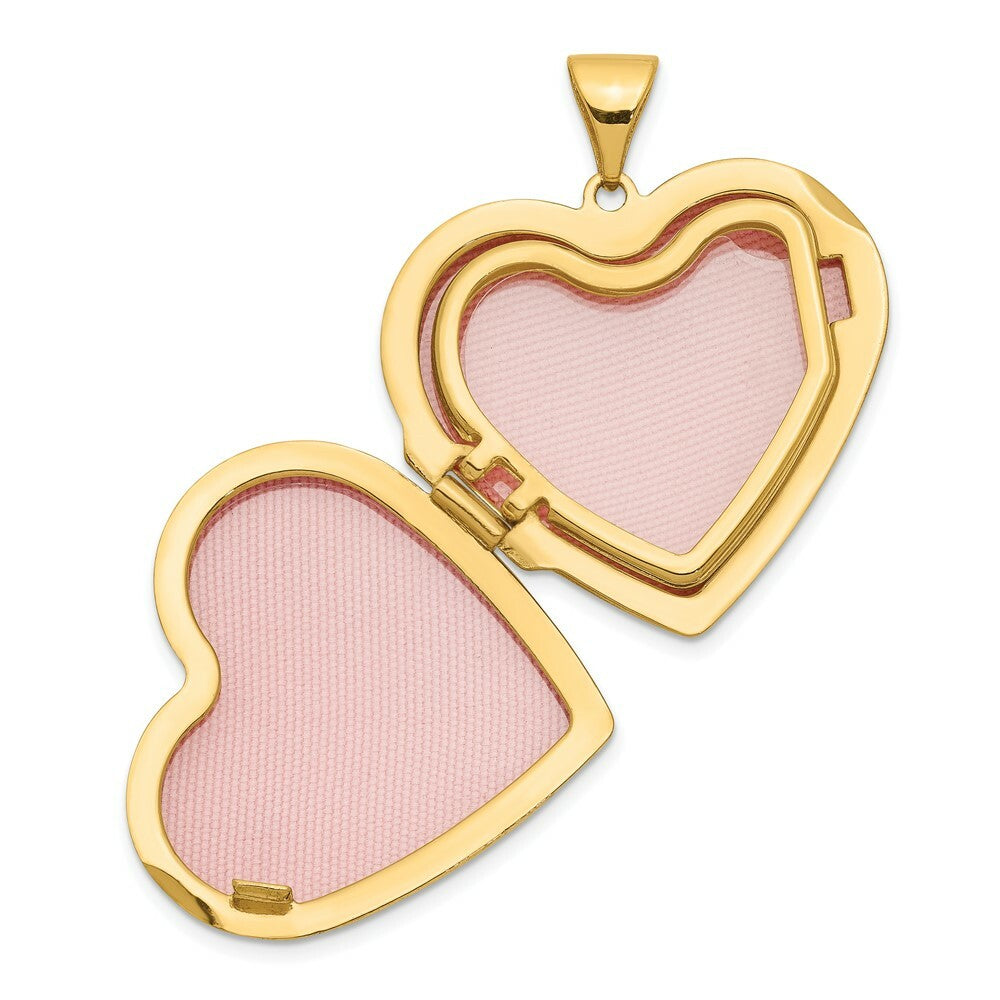 14K Yellow Gold Diamond Family Heart Locket 28x22mm