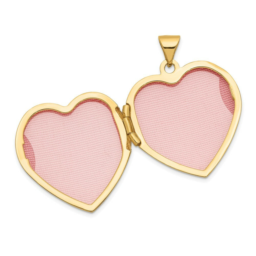 14K Yellow Gold & Rhodium Floral Heart Locket 26x22mm