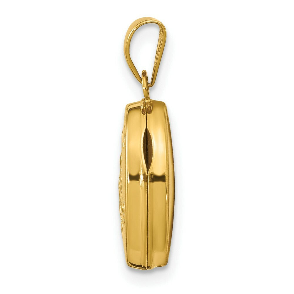 14K Yellow Gold Diamond Locket 20x13mm