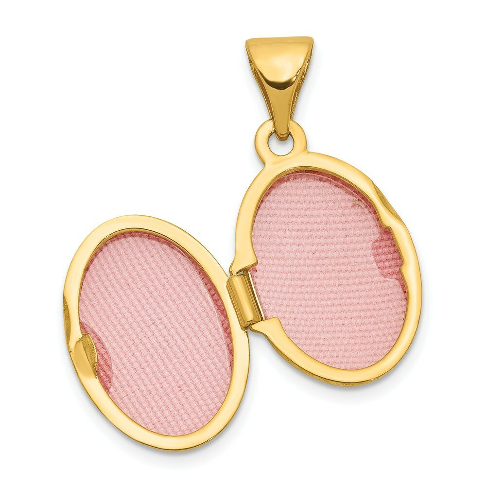 14K Yellow Gold Diamond Locket 20x13mm