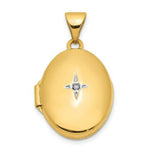 Load image into Gallery viewer, 14K Yellow Gold Oval Diamond Locket 25x17mm
