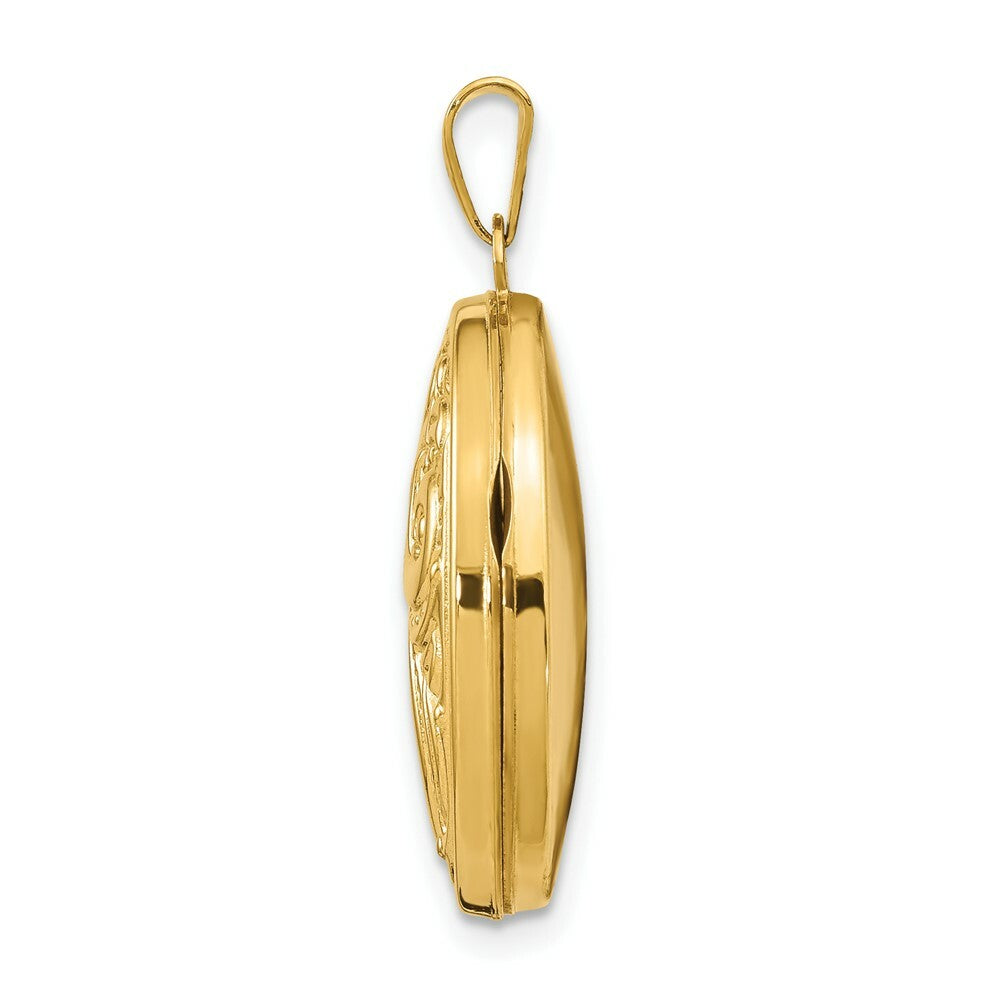 14K Yellow Gold Domed Oval Locket 29x21mm
