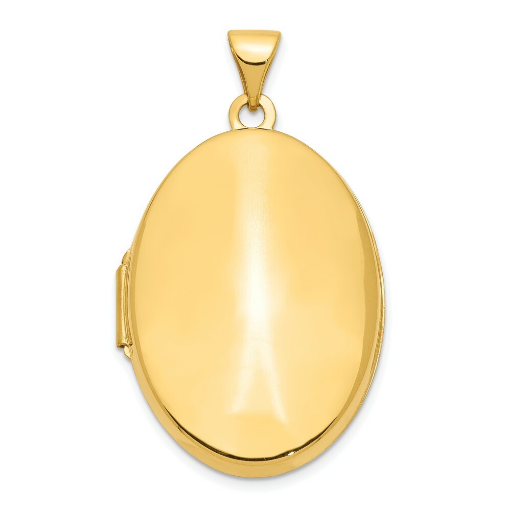 14K Yellow Gold Polished Domed Oval Locket 34x26mm