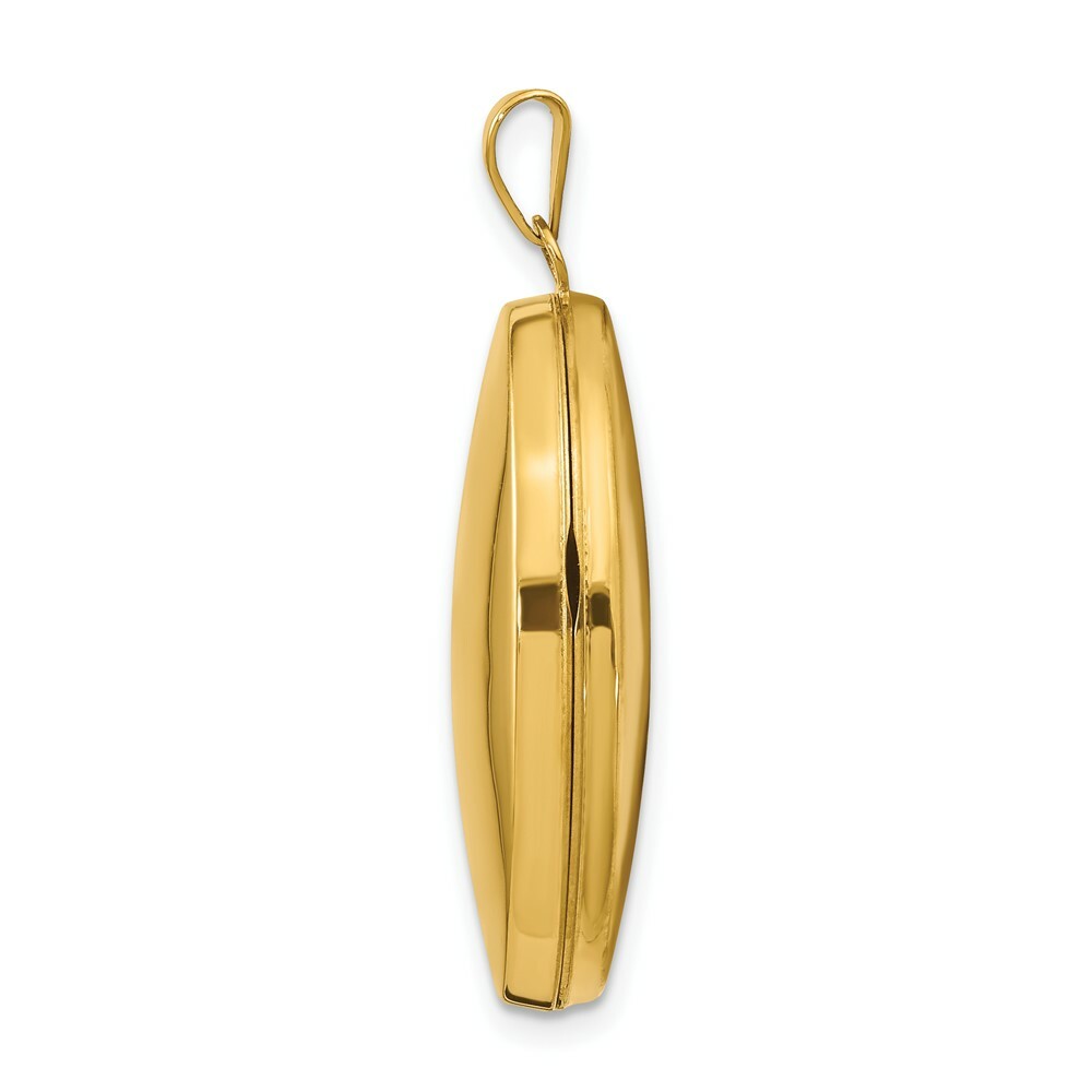 14K Yellow Gold Polished Domed Oval Locket 34x26mm