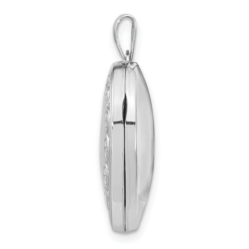 14K White Gold Heart Locket 27x22mm