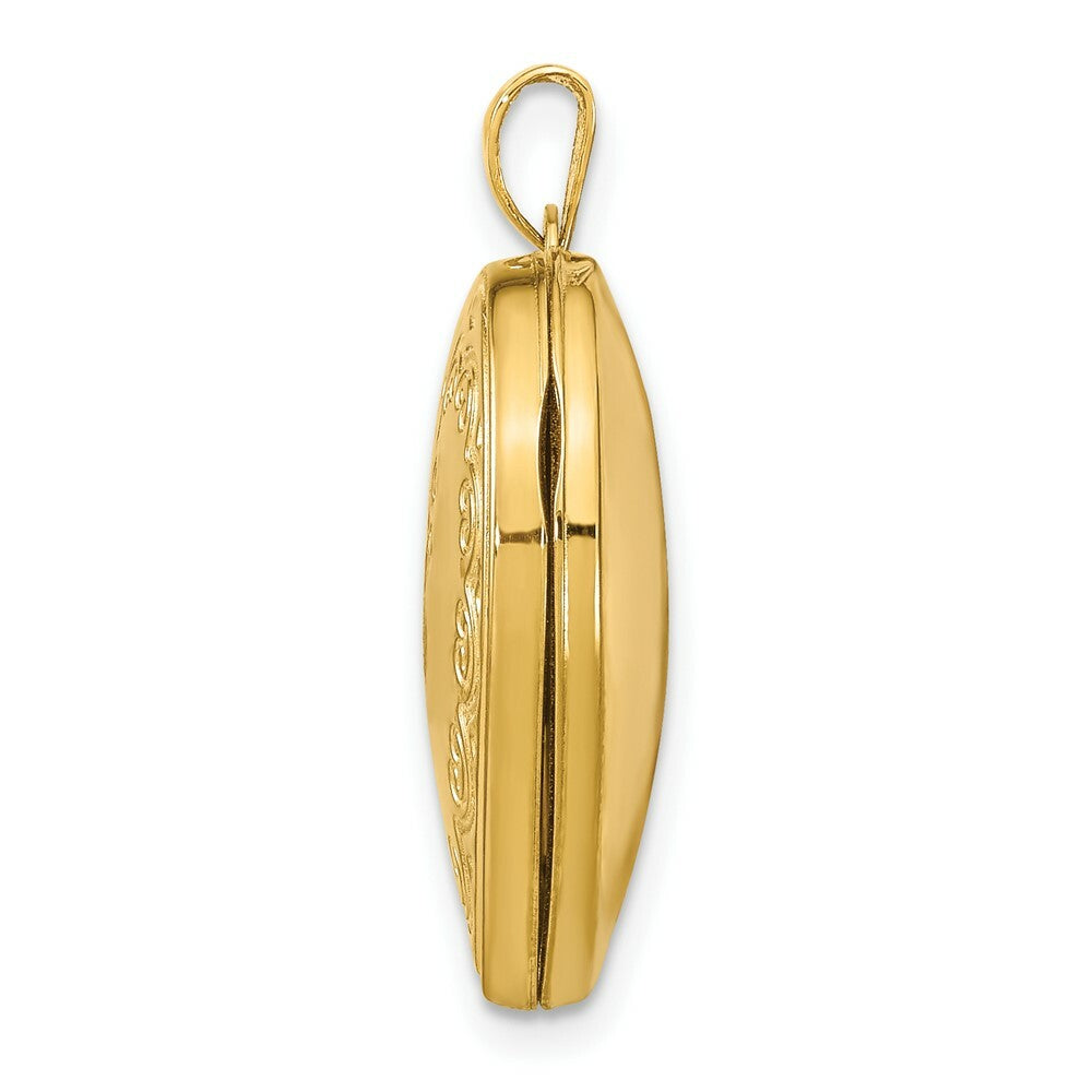 14K Yellow Gold Heart Locket 26x22mm