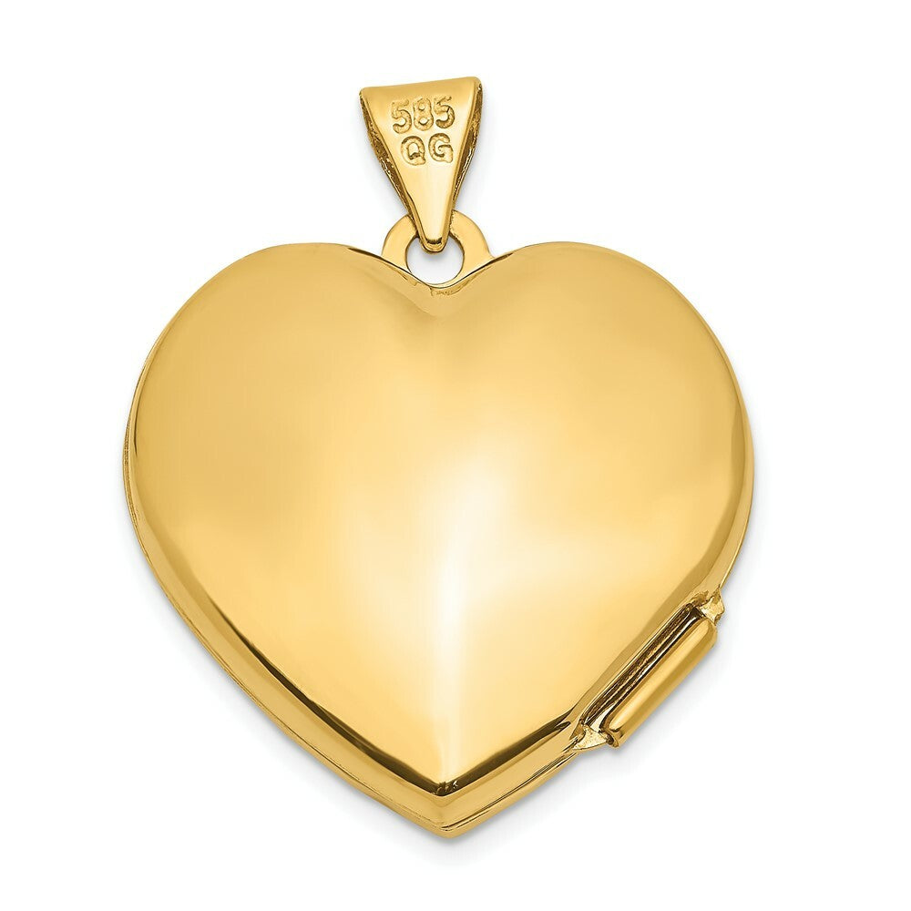 14K Yellow Gold Heart Locket 26x22mm