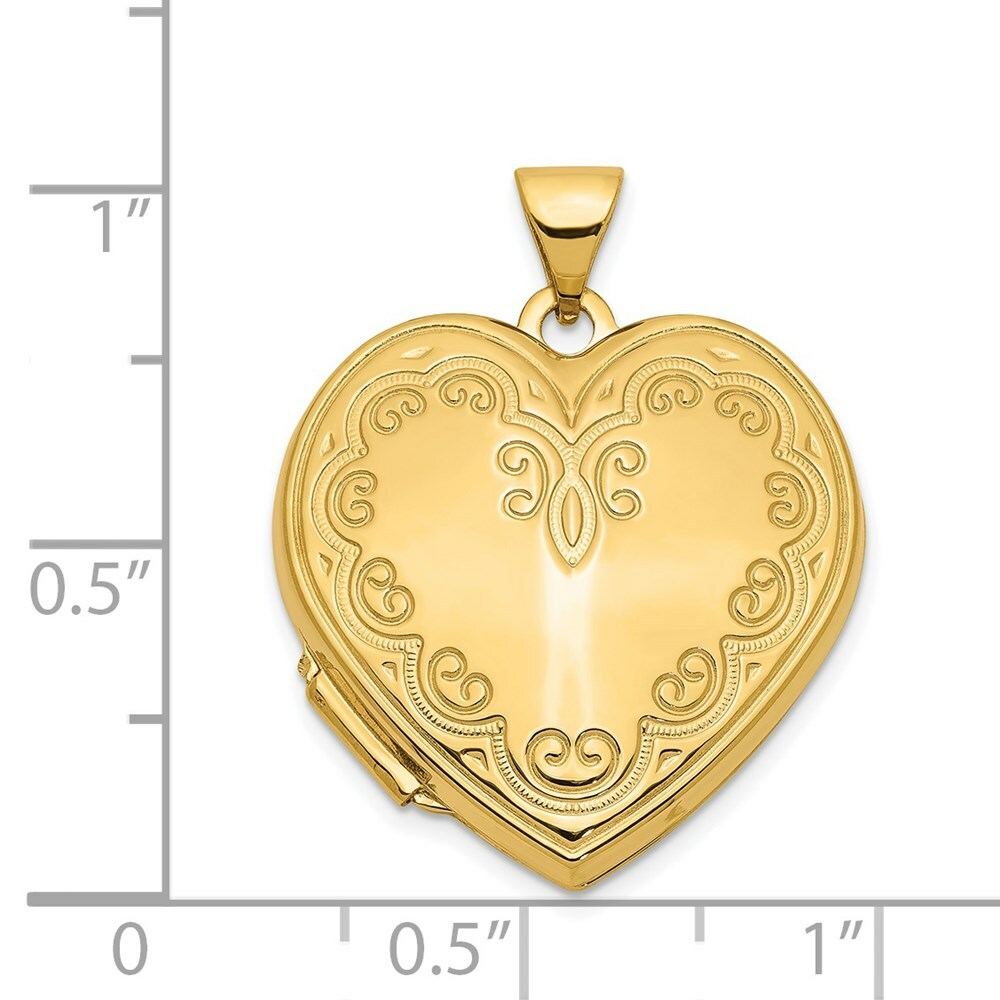 14K Yellow Gold Heart Locket 26x22mm