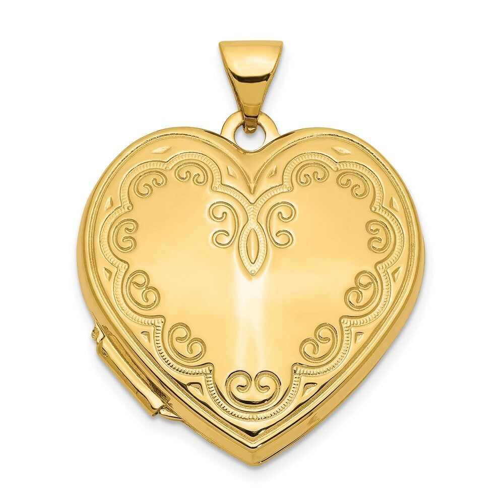 14K Yellow Gold Heart Locket 26x22mm
